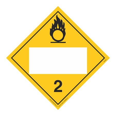 Class 2 Oxygen - Blank Polyvinyl 10 3/4 Placard